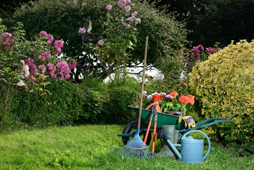 Completed landscaped garden area after service